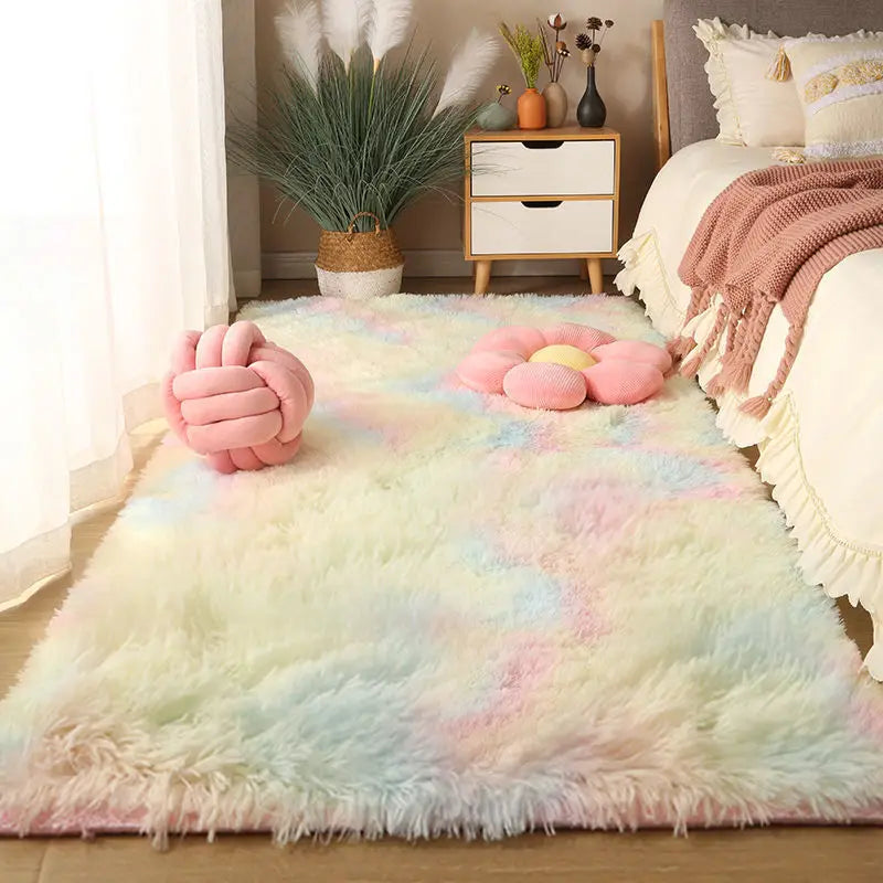 Tapis à poils longs – coloris arc-en-ciel (Rainbow)