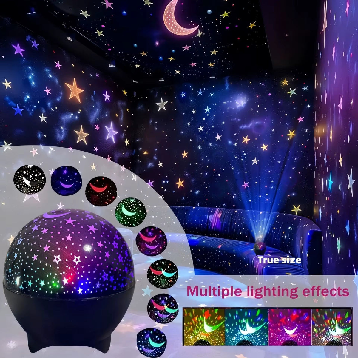 Projecteur LED multicolore effets lumineux galaxie enfant
