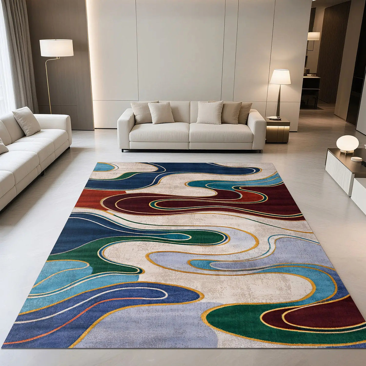 Tapis moderne à motifs entrelacés – coloris 3