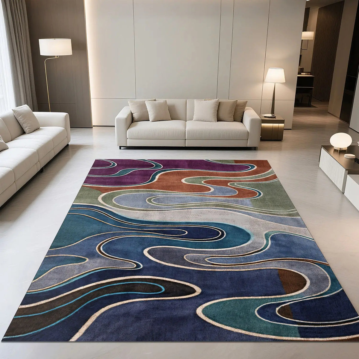 Tapis moderne à motifs entrelacés – coloris 4