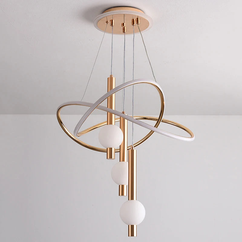 Lustre suspension LED doré – détail