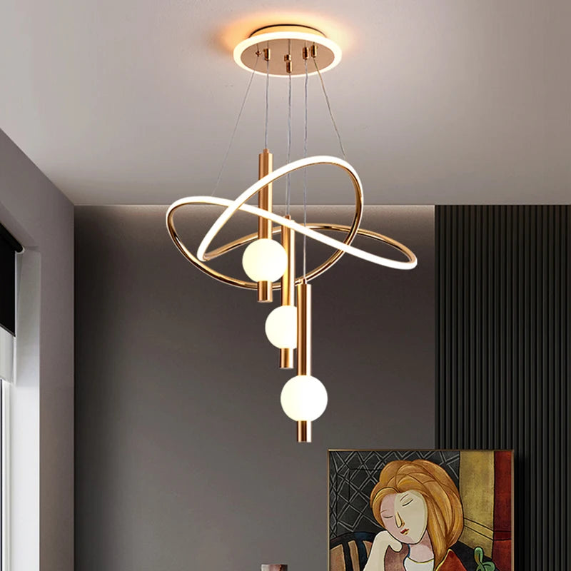 Lustre suspension LED noir – détail