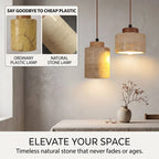 Suspension Wabi-Sabi Pierre Naturelle – Lampe Pendante Design Japonais Minimaliste