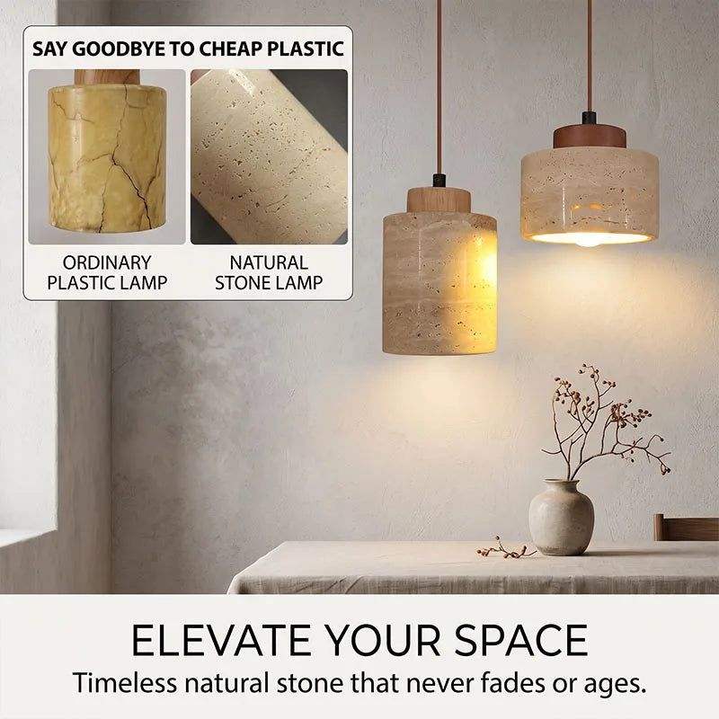 Suspension Wabi-Sabi Pierre Naturelle – Lampe Pendante Design Japonais Minimaliste