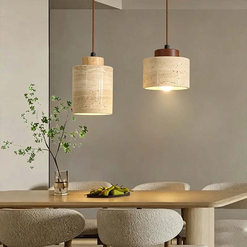 Suspension Wabi-Sabi Pierre Naturelle – Lampe Pendante Design Japonais Minimaliste