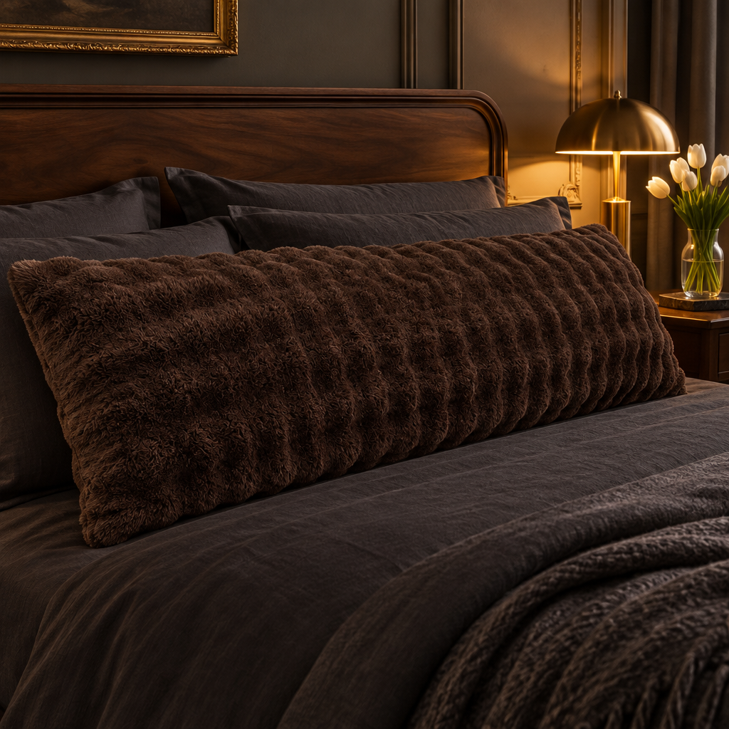 Taie oreiller longue – chambre chocolat anthracite