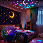 Veilleuse projecteur LED galaxie étoiles lune chambre enfant
