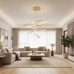 Lustre Design 4 Anneaux Dorés – Lifestyle